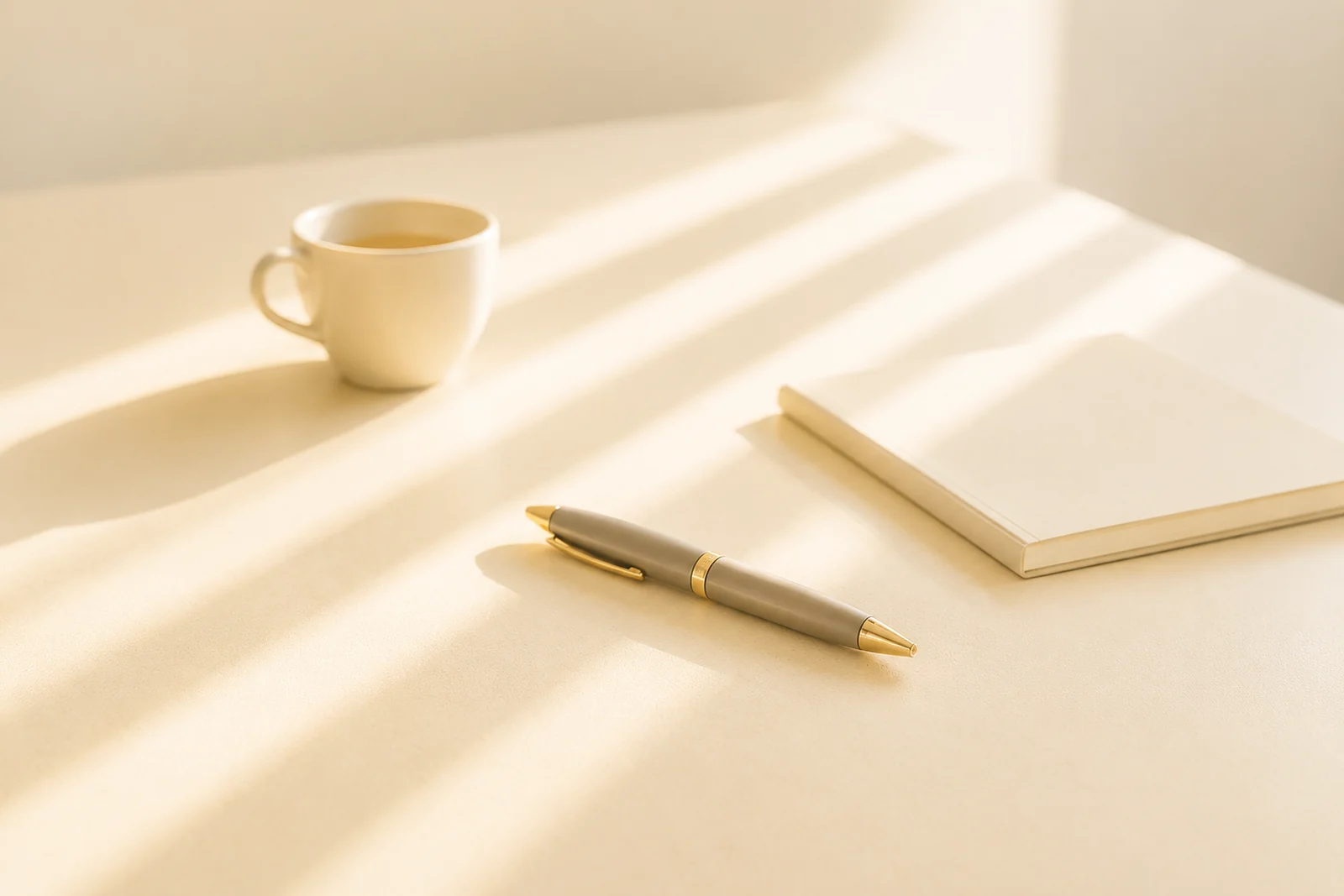 yami advisory – Stift und Notizbuch auf dem Schreibtisch